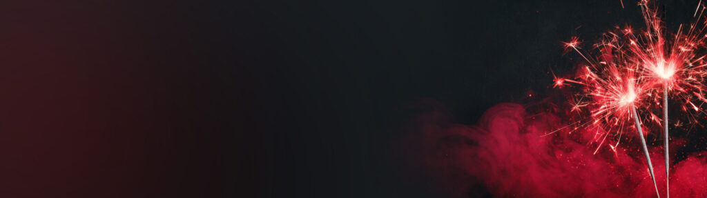 red fireworks on dark background